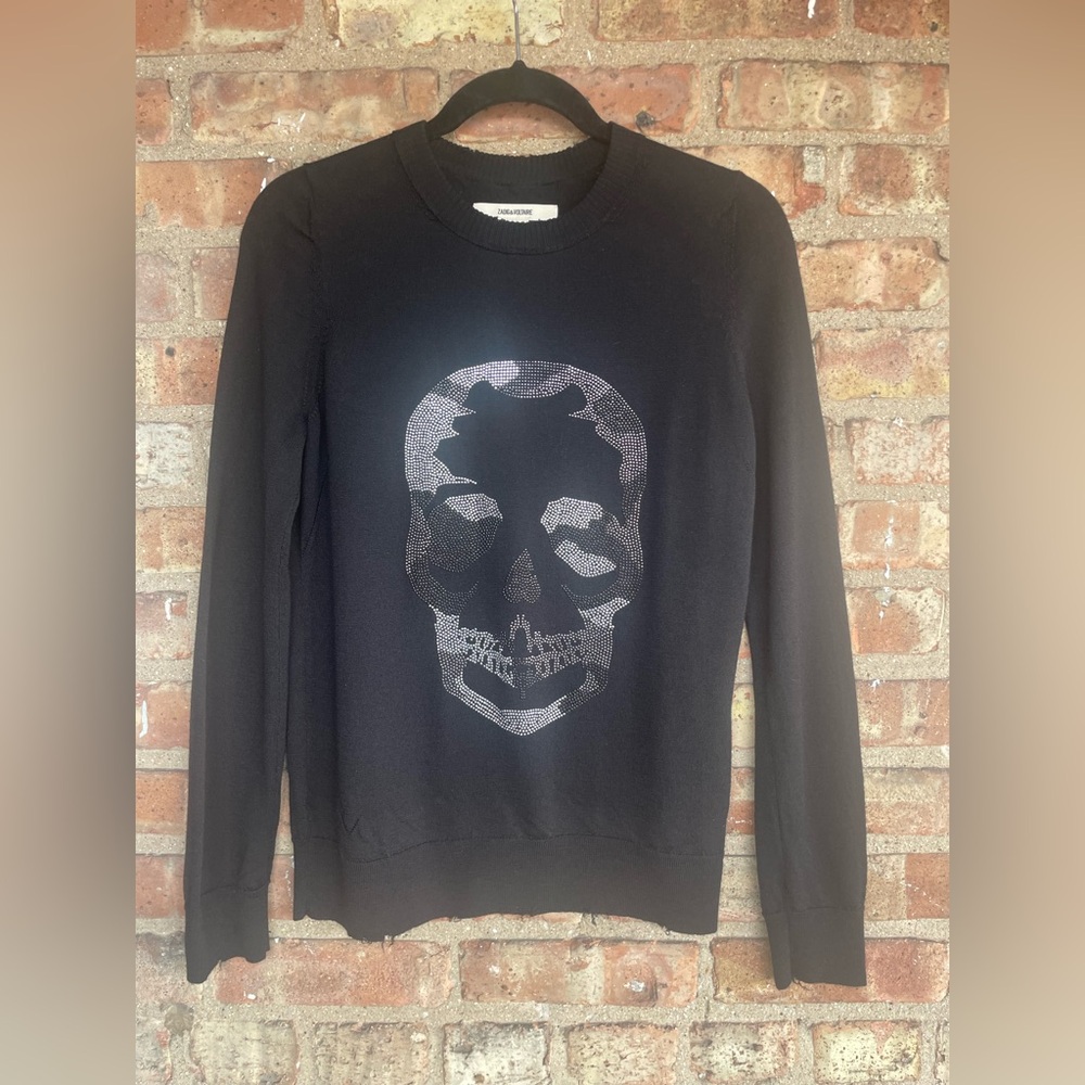 Zadig & Voltaire Miss Camo Skull Distressed Sweater🖤